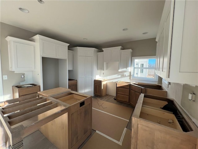 kitchen with white cabinetry