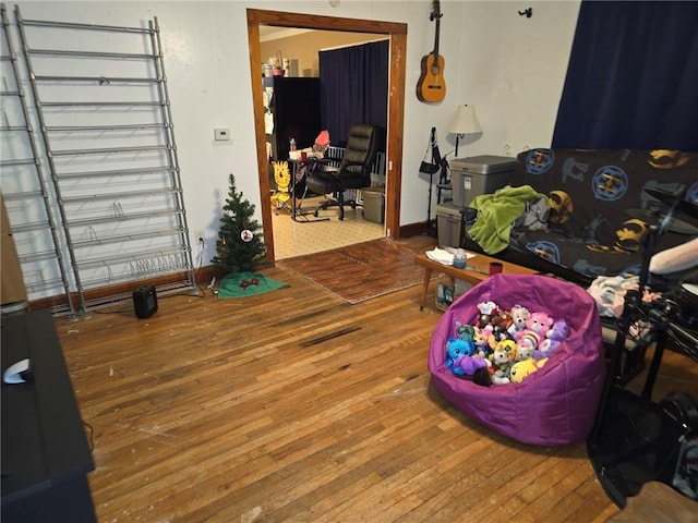 interior space with hardwood / wood-style flooring