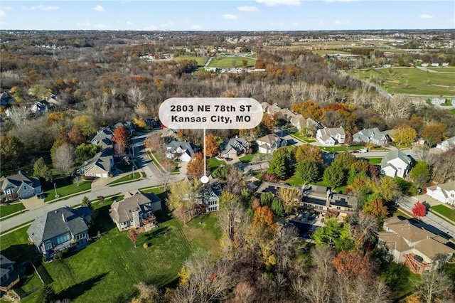 drone / aerial view with a residential view