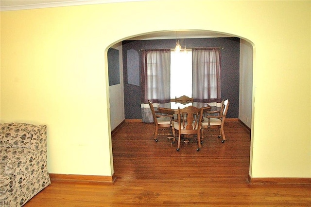 dining area featuring hardwood / wood-style floors