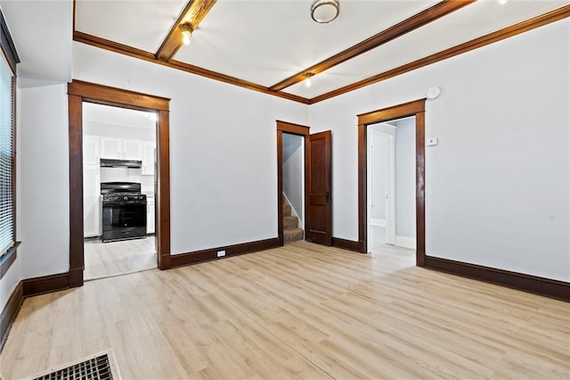 unfurnished room featuring light wood-type flooring