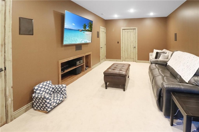 living room with carpet floors