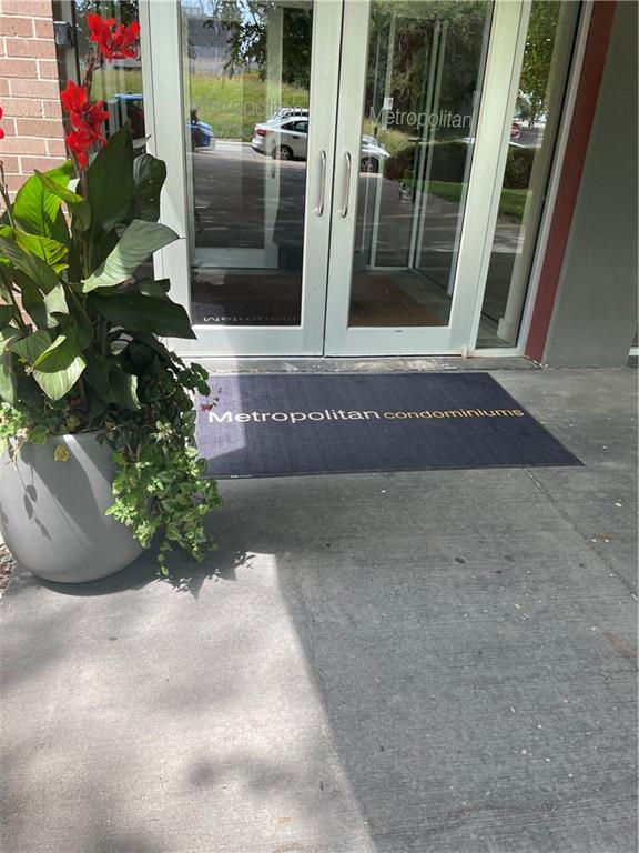 property entrance with french doors