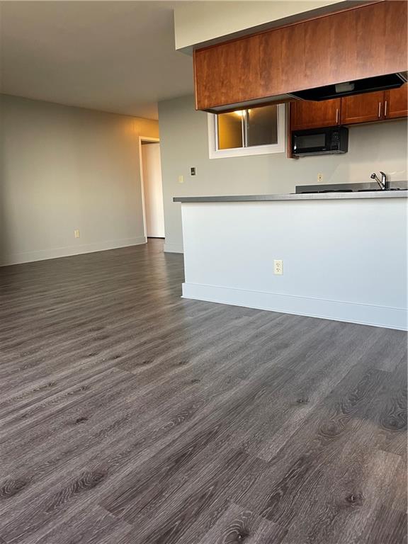 kitchen featuring sink and dark hardwood / wood-style floors