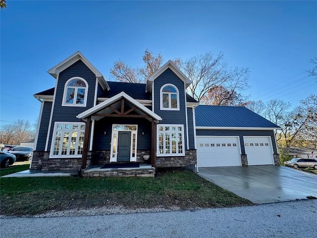 view of front facade with a garage