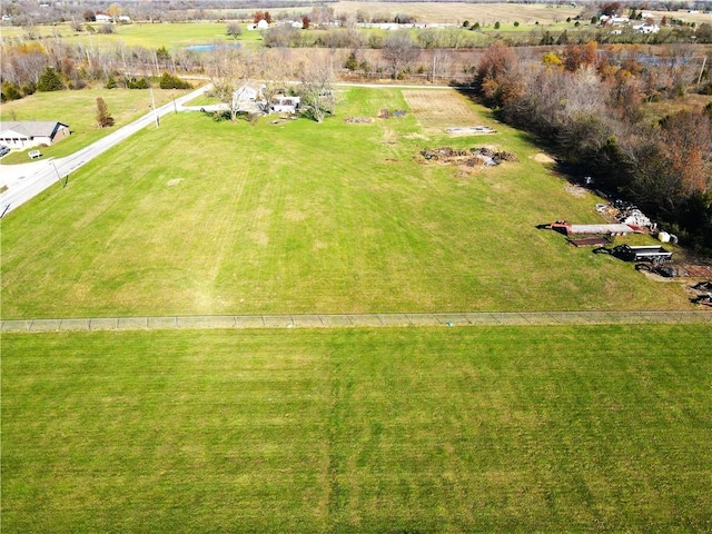 drone / aerial view with a rural view