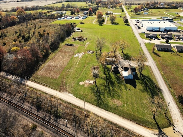 bird's eye view with a rural view