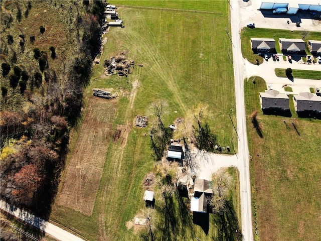 aerial view with a rural view