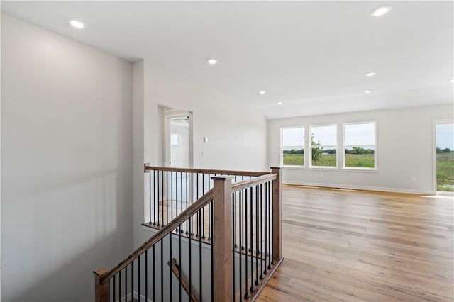 hall featuring light wood-type flooring