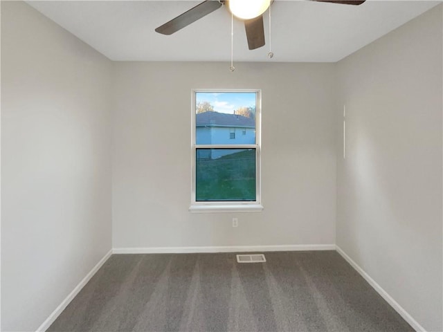 unfurnished room with ceiling fan