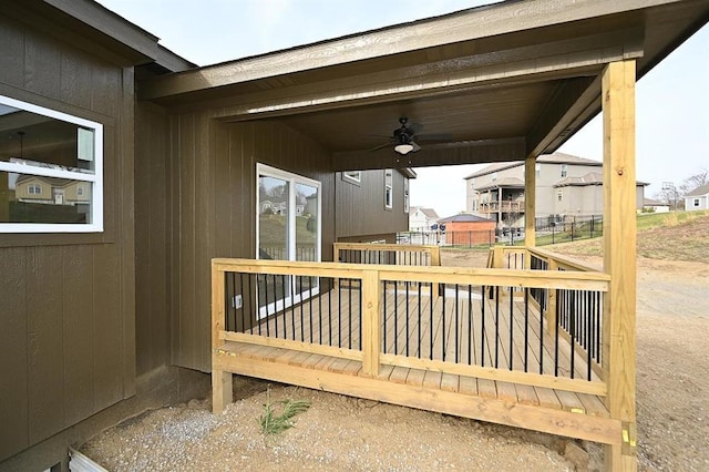 deck featuring ceiling fan