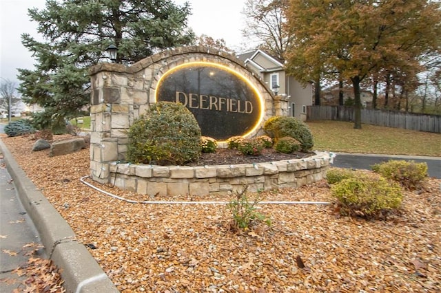 view of community sign