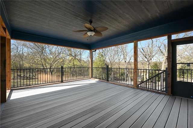 deck featuring ceiling fan