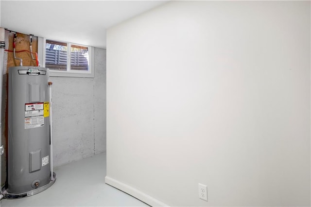 utility room with water heater