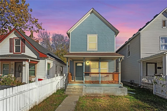 view of front of home with covered porch