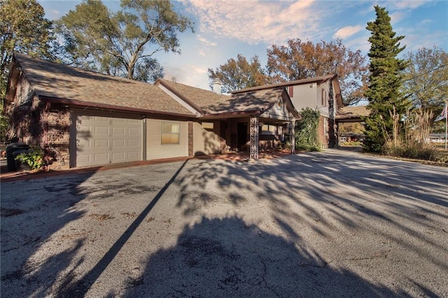 view of front of home featuring a garage