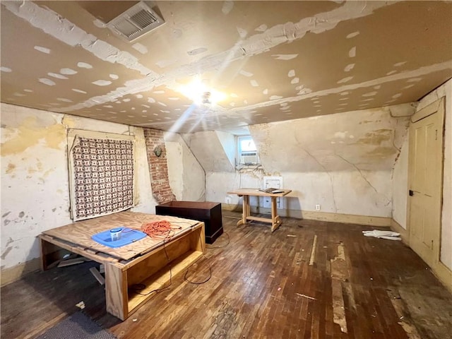 recreation room featuring dark hardwood / wood-style floors