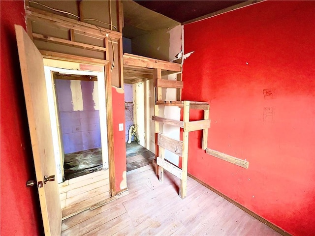 unfurnished bedroom featuring hardwood / wood-style flooring