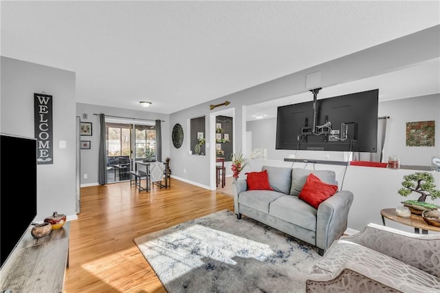 living room featuring hardwood / wood-style flooring