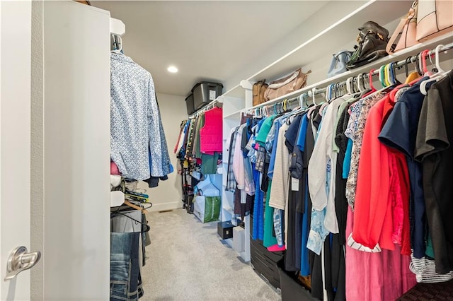 spacious closet with carpet floors