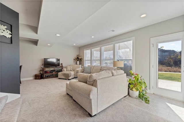 view of carpeted living room