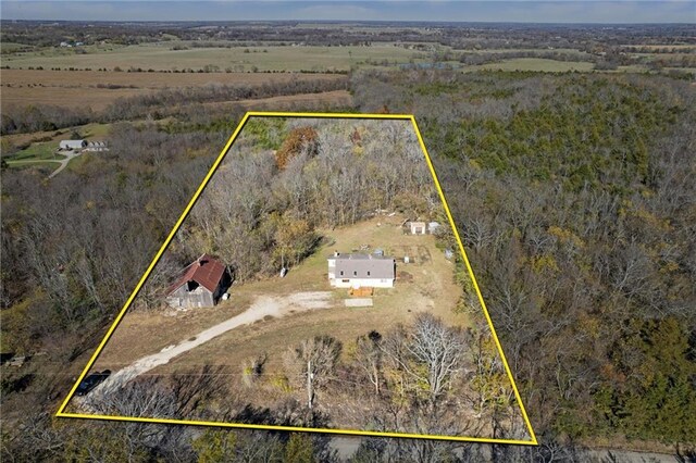 27977 W 311th St, Paola, KS 66071 - overview of rural landscape featuring property boundaries highlighted