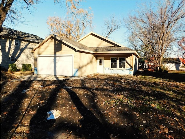 exterior space featuring a garage