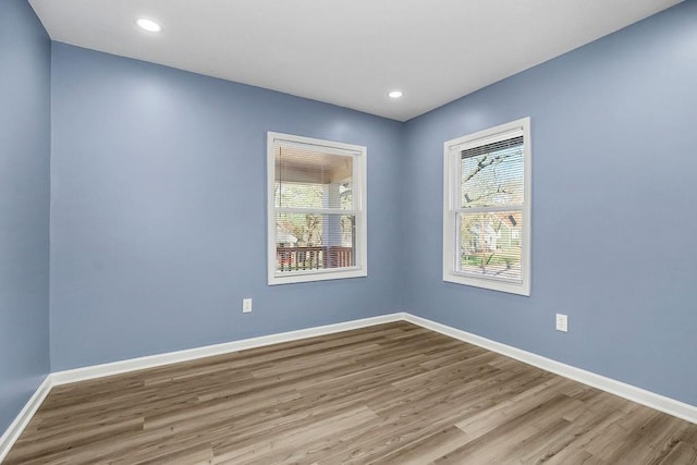 empty room featuring light wood-type flooring