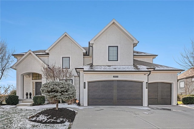 view of front of house with a garage