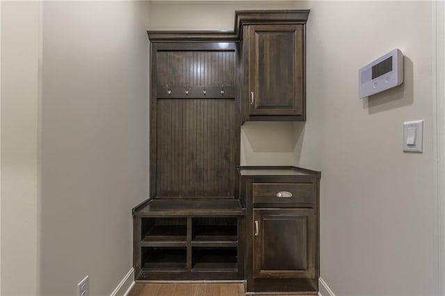 mudroom featuring light hardwood / wood-style floors