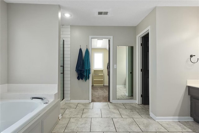 bathroom with vanity and a bathing tub