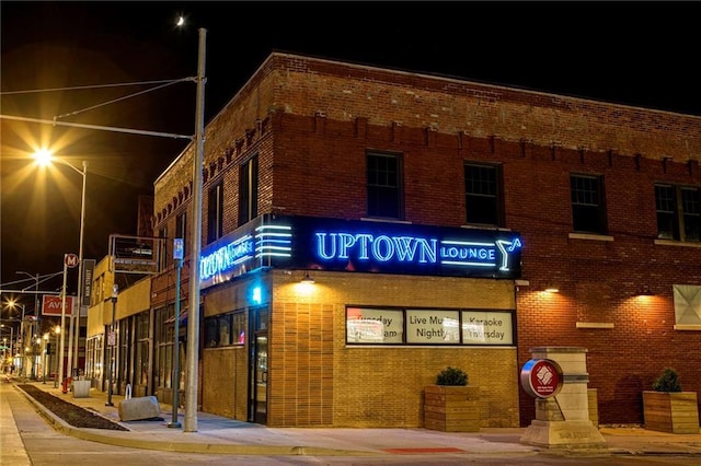 view of property at night