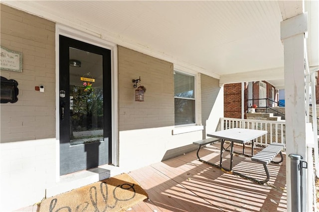 exterior space with covered porch