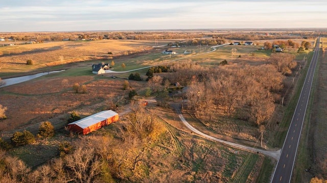 drone / aerial view with a rural view