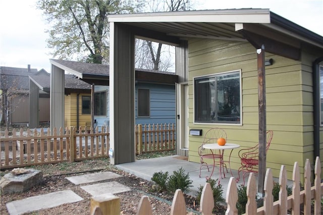 view of home's exterior with a patio area