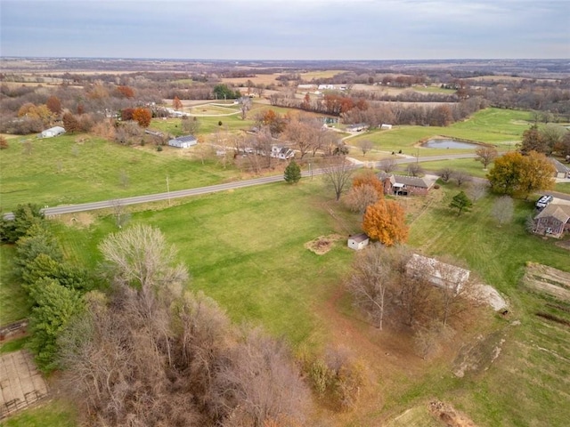 bird's eye view featuring a rural view