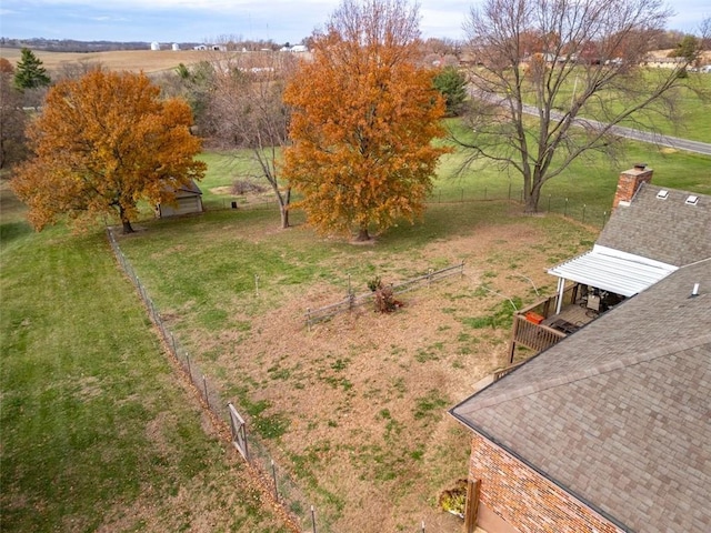 aerial view with a rural view