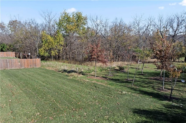 view of yard featuring fence