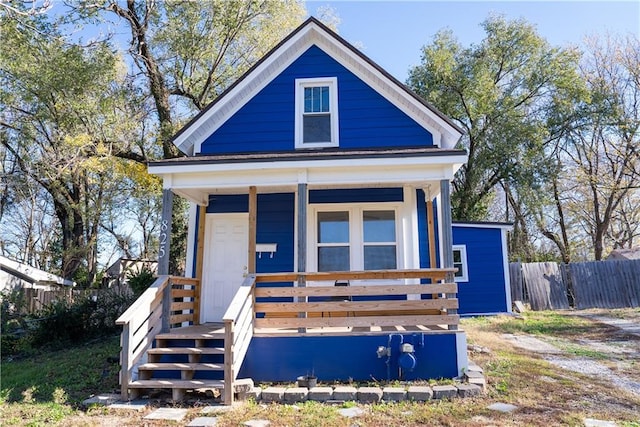 view of front of property with covered porch