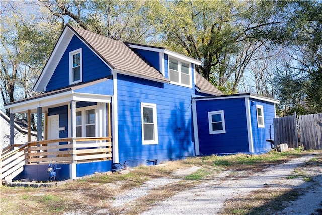 exterior space with covered porch