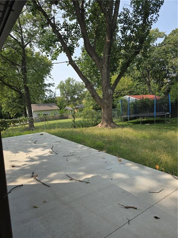 view of patio / terrace featuring a trampoline