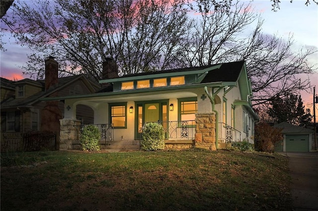 view of front of home featuring covered porch