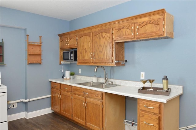 kitchen featuring dark hardwood / wood-style flooring and sink