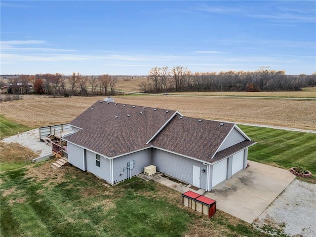 bird's eye view with a rural view