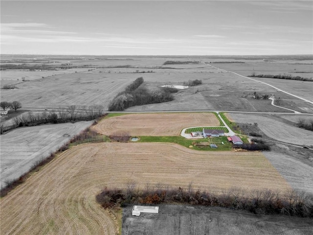 aerial view featuring a rural view