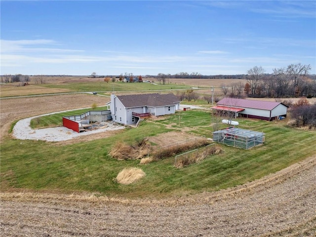 aerial view featuring a rural view