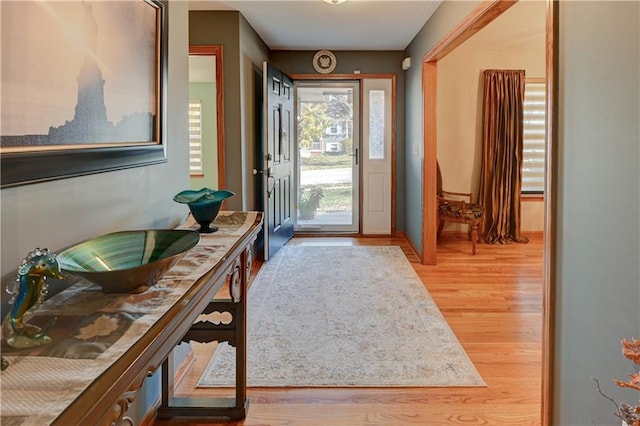 foyer featuring light hardwood / wood-style flooring