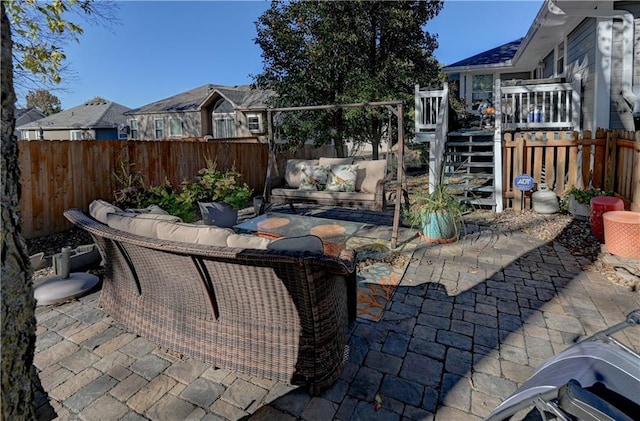 view of patio / terrace with an outdoor hangout area