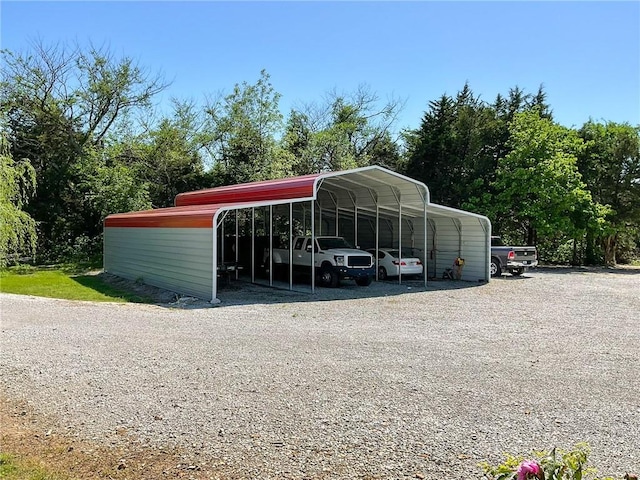 view of car parking featuring a carport