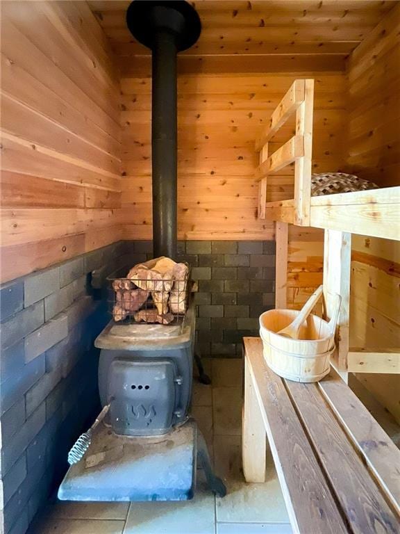 view of sauna / steam room featuring tile patterned floors